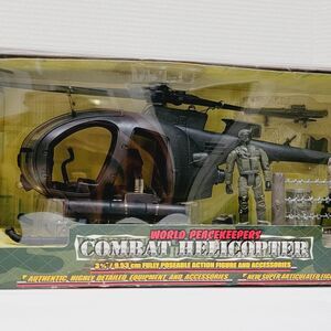 World Peacekeepers Combat Helicopter & 2 Figures 1:18 Scale Power Team Elite NEW